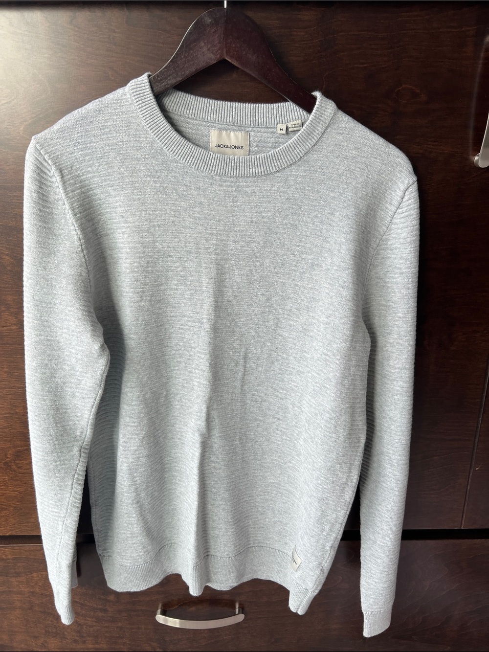 Jack & Jones Men's Heather Light Gray Crewneck Sweater